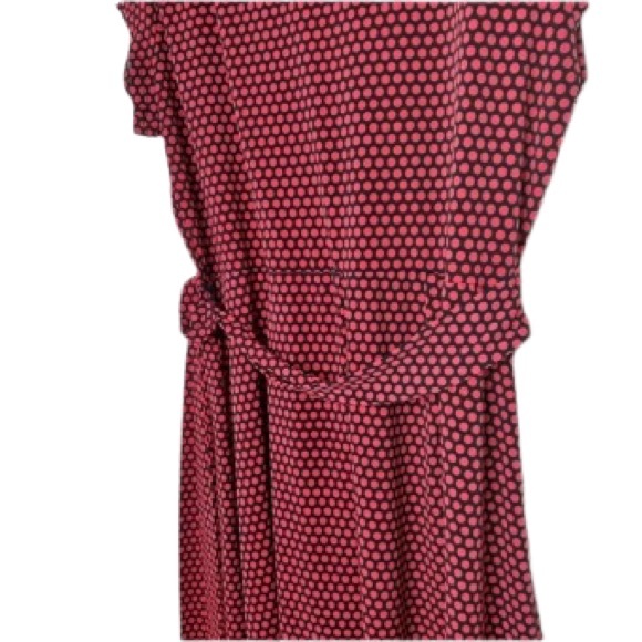 Liz Claiborne Pink and Black polka dot wrap dress - Picture 2 of 4